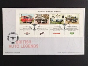 GB 2013 British Auto Legends M/Sheet on Unaddressed First Day Cover Alwalton SHS - Picture 1 of 1