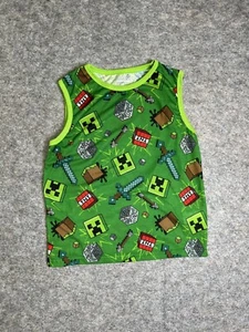 Mojang Minecraft Boys Green Red TNT Sword Bow Short Sleeve Pajama Shirt 10 - Picture 1 of 9