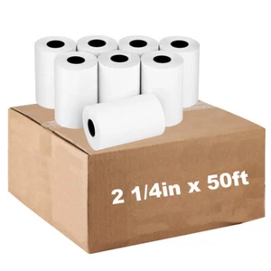 2 1/4 x 50 Papel Térmico 100 Rollos Tarjeta de Crédito y Caja Registradora POS Papel de Recibo - Imagen 1 de 6