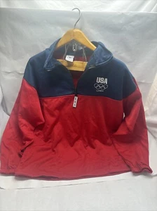 USA Olympia Jacke Herren Large rot/blau 1/4 Zip Pullover London L USA - Bild 1 von 14