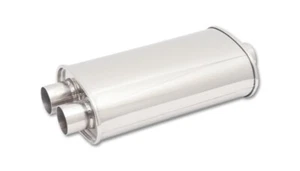 Vibrant StreetPower Oval Muffler 5" x 9" x 15" 2.5" Inlet 2.25" Dual Outlet - Picture 1 of 1