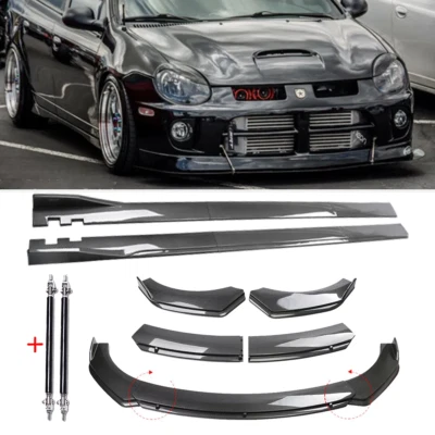 For Dodge Neon SRT4 Front Lip Chin Bumper Spoiler Body Kit Carbon Fiber Side Foto 1 de 4
