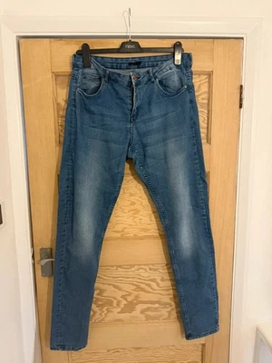 H&M blue wash skinny stretch jeans, size 42, fit 14-16 - Image 1 of 4