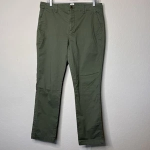 Gap Girlfriend Khaki Army Green Cotton Stretch Pants 10 Zip Button 4-Pocket - Picture 1 of 13