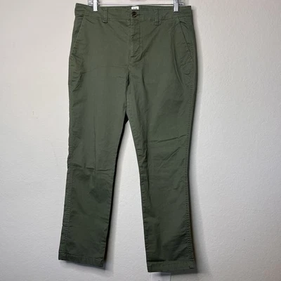 Gap Girlfriend Khaki Army Green Cotton Stretch Pants 10 Zip Button 4-Pocket - Image 1 of 4