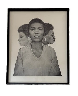 Vintage 1970s Black American Art Three Sisters Turner Designs Wall Accessory - Image 1 of 3