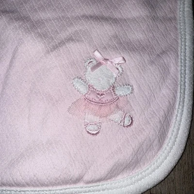 Niñas Little Me Rosa Blanco Suave Bebé Recepción Manta Envoltura Bailarina Oso Foto 1 de 4