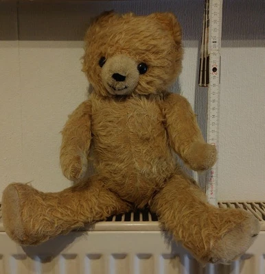 DDR Teddy Bär "Bummi" ca. 40cm Gelb 60er Jahre bespielt RAR - Bild 1 von 4