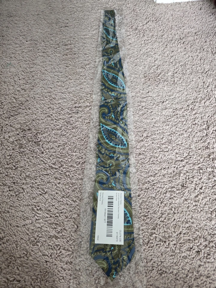 Corbata clásica Bonobos verde azul color cachemira poliéster mezcla seda Foto 1 de 2