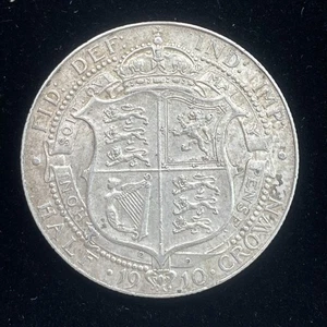EDWARD VII 1910 SILVER HALFCROWN - HIGH GRADE - Picture 1 of 5