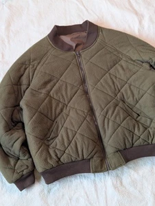 Bomber Cabela's vintage anni 90 reversibile marrone trapuntato fuzzy taglia XL - Foto 1 di 12