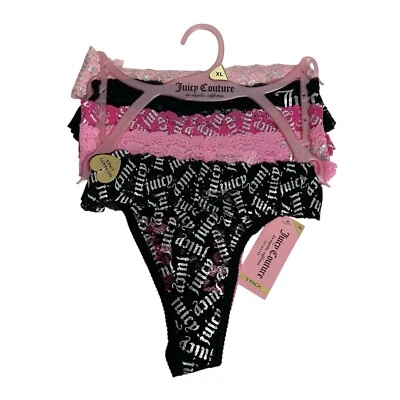 Bragas para mujer Juicy Couture talla XL paquete/5 tangas encaje/plateado brillante multicolor Foto 1 de 4
