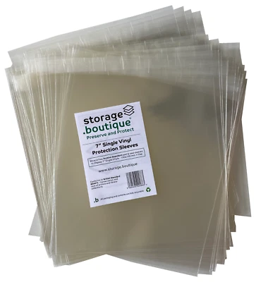 storage.boutique 7" Vinyl SINGLE ARCHIVE STANDARD Protection Sleeves Sealable 50