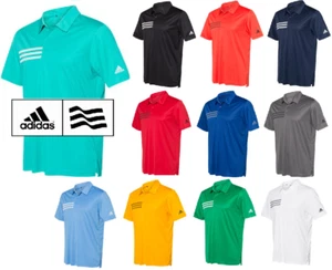 ADIDAS Mens 3 Stripe Chest DRI FIT GOLF Polo Sport Shirts Size S-4XL NEW A324 - Picture 1 of 12