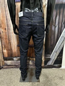 Men’s Express Dark Wash Alec Super Skinny Fit Denim Jeans Size 33 Inseam 32 NWT - Picture 1 of 13