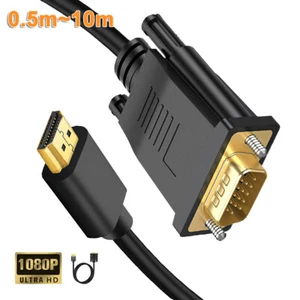 HDMI Digital To VGA Video Converter Cable For Desktop Laptop Projector Monitor - Picture 1 of 7