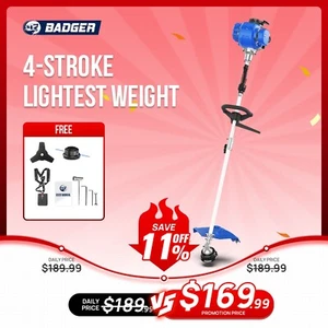 BADGER String Trimmer 31cc 17" Gas Weed Eater/Wacker 3 in 1 Edger/Brush Cutter - Picture 1 of 20