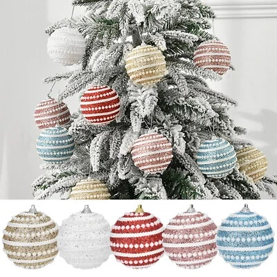 8cm Hanging Christmas Decor Baubles Tree Balls Xmas Party Wedding Ornament 2022 - Image 1 of 4