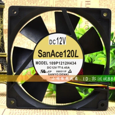 SANYO 12025 12CM 109P1212H434 12V 0.45A Chassis Industrial Cooling Fan Mute - Image 1 of 4