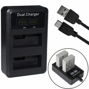 LCD USB DUAL Charger for LP-E5 LPE5 LP E5 Camcorder Digital Camera Battery - Picture 1 of 5