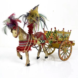 Carro Carretto Carrozza Sicialiana Souvenir Sicilia Vintage Anni '60 in Legno - Picture 1 of 12
