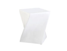 White Lamp Table Side End Table Display Stand Gloss Square Top Fibre Glass