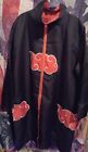 Naruto Akatsuki Uchiha Itachi Costume Robe Cloak Cape Cosplay Halloween Size L