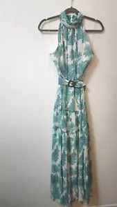 TAYLOR Casual Women's Halter Floral Maxi Dress With Belt Size 12 - Picture 1 of 21