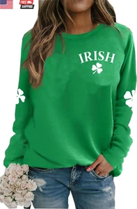 St. Patrick'S Day Sweatshirt for Women Irish Shamrock Pullover Shirts Tops Ragla - Picture 1 of 4