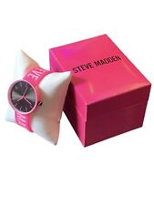 Steve Madden Watch Women Bright Pink Silicone Strap New in box 