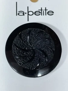 la petite Round Ornate Black w/ Shank Coat Button #726 ~ 1-3/8" (34mm) | 1 Pack - Picture 1 of 3