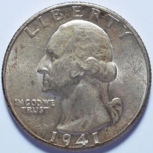 1941 Washington Silver Quarter - Picture 1 of 2