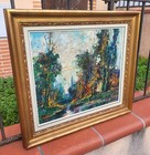 Robert Falcucci Landscape Riverfront Oil Painting on Canvas