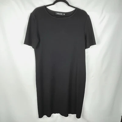 Vestido Misook Midi Negro XL Tejido Funda SS Carrera Oficina Minimalista Elastizado Foto 1 de 4