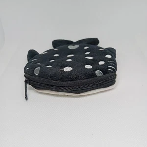 Black and White Whale Shark Coin Wallet Plush Bag Cute Key Or Earphone Pouch - Picture 1 of 8