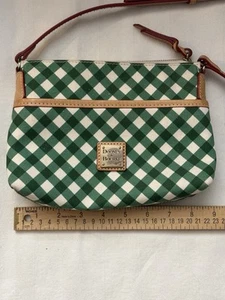 DOONEY & BOURKE Green White Checkered Pattern Crossbody Handbag - Picture 1 of 16