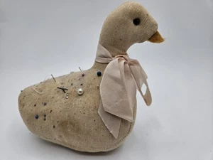 Cuscino spilla anatra primitiva vintage fatto a mano decorazione rustica - Foto 1 di 8