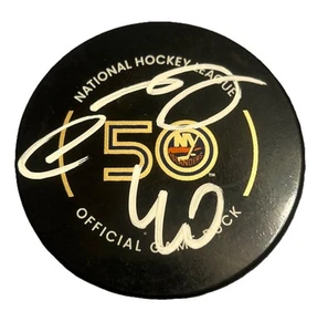 SEMYON VARLAMOV SIGNED NEW YORK ISLANDERS OFFICIAL GAME PUCK AUTOGRAPH WITH CASE - Picture 1 of 1