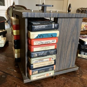 Vintage 8-Track Carousel Holder Organizer Spins Storage Case holds 36 tapes - Picture 1 of 7