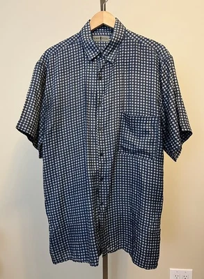 Robert Stock Para Hombre Talla Grande Manga Corta 100% Seda Patrón Floral Abotonado Foto 1 de 4