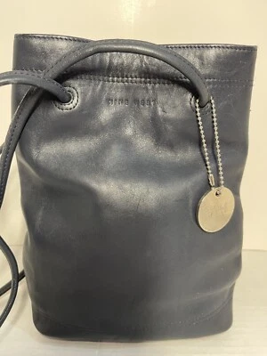 Nine West Navy Blue Leather Tote Bag w/Dual Compartment EUC - Image 1 of 4