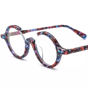 Monturas de gafas de acetato para mujer redondas anti azules gafas de personalidad gafas para hombre - Imagen 1 de 14
