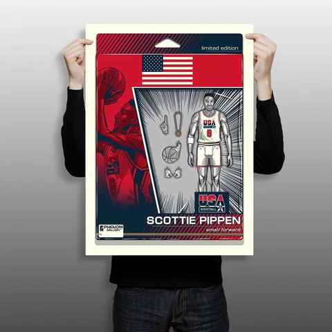 USA Basketball Scottie Pippen Action Figure 18" x 24" Limited Edition Serigraph Cover
