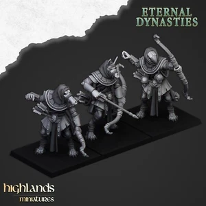 Highland Miniatures - Eternal Dynasties - Anubis Guard with Bows x 3 - 28mm - Bild 1 von 6