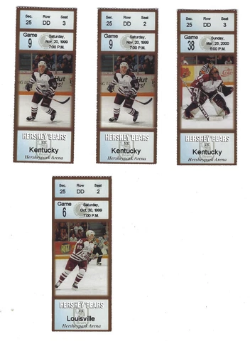 1999-00 Hershey Bears (AHL) Ticket Stubs--lot of 4 Cover