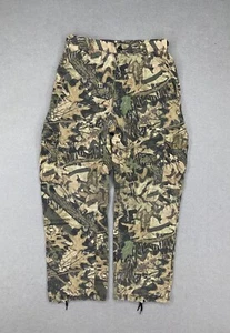 Mossy Oak Camo Cargo Pants Mens Sz Med Hunting Ripstop Grunge Adjustable Waist - Picture 1 of 10