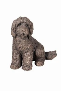 Cockapoo Dog Sitting Cold Cast Bronze Ornament - Lucy - Frith Sculpture NEW - Picture 1 of 1