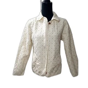 Chaqueta Kiko para mujer talla S crema 100 % seda cremallera completa, vintage nueva #42 - Imagen 1 de 10