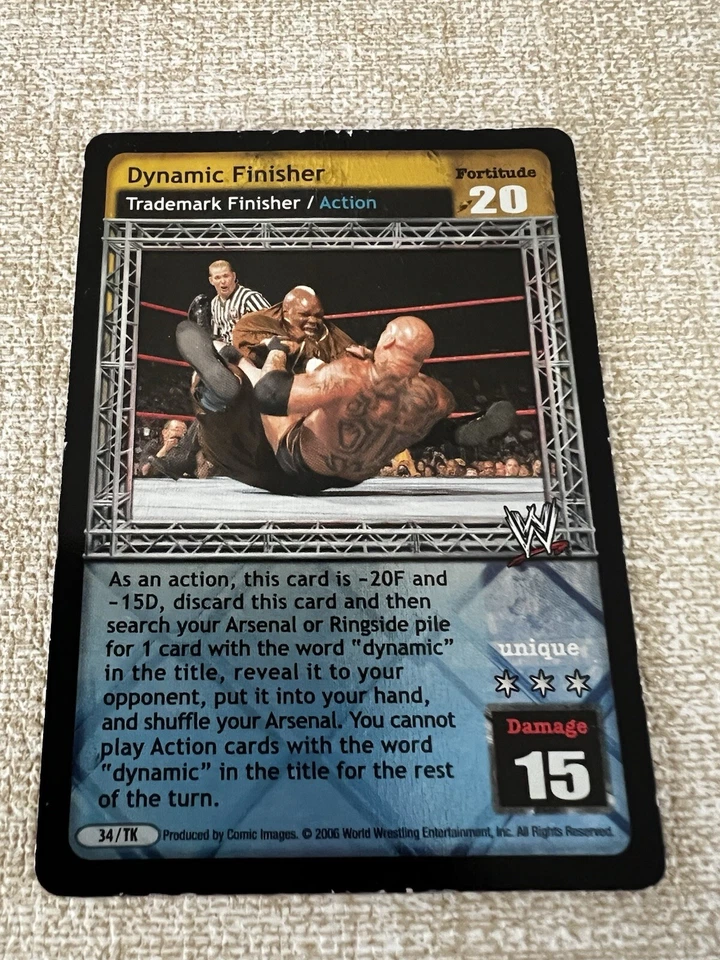 WWE Raw Deal Dynamic Finisher Foil Tournament Kit Card Promo CCG 34/TK - Image 1 of 1