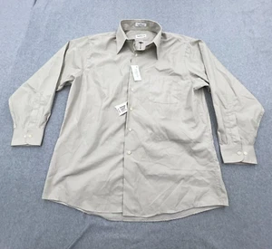 Van Heusen Shirt Mens 16 1/2 Large Poplin Long Sleeve Button Up Preppy - Picture 1 of 10